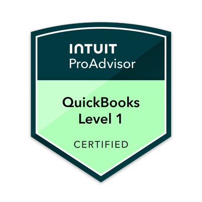 QuickBooks Online Certification Level 1 badge